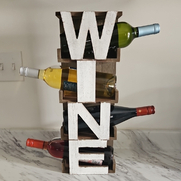 Rustic Wine Rack with White Letters - Picture 6 of 7